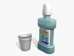 mouthwash and plastic cup 3D Model