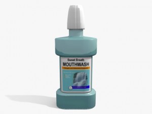 mouthwash and plastic cup 3D Model