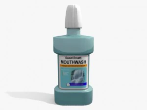 mouthwash and plastic cup 3D Model