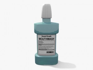 mouthwash and plastic cup 3D Model