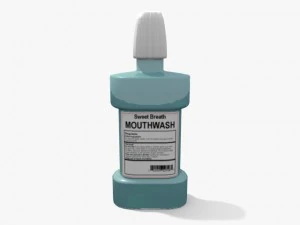 mouthwash and plastic cup 3D Model