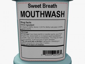 mouthwash and plastic cup 3D Model