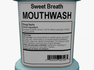 mouthwash and plastic cup 3D Model