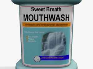 mouthwash and plastic cup 3D Model