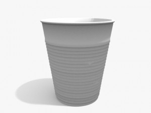 mouthwash and plastic cup 3D Model