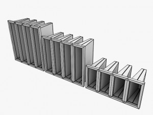 rigid bag filter Model 3D