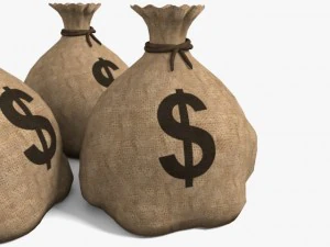 safe and sacks of money 3D Model