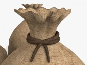 safe and sacks of money 3D Model