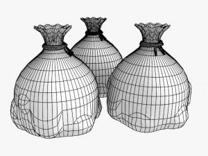 safe and sacks of money 3D Model