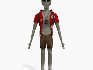 grey alien tourist 3D-Modell