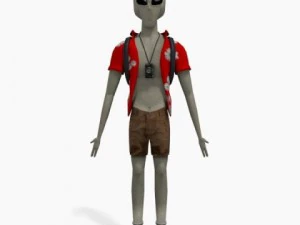 Серый инопланетный турист 3D Модель