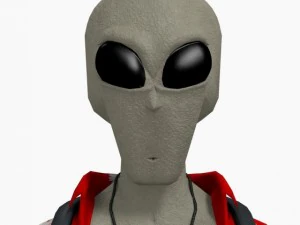 grey alien tourist 3D Model