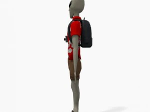 grey alien tourist 3D Model