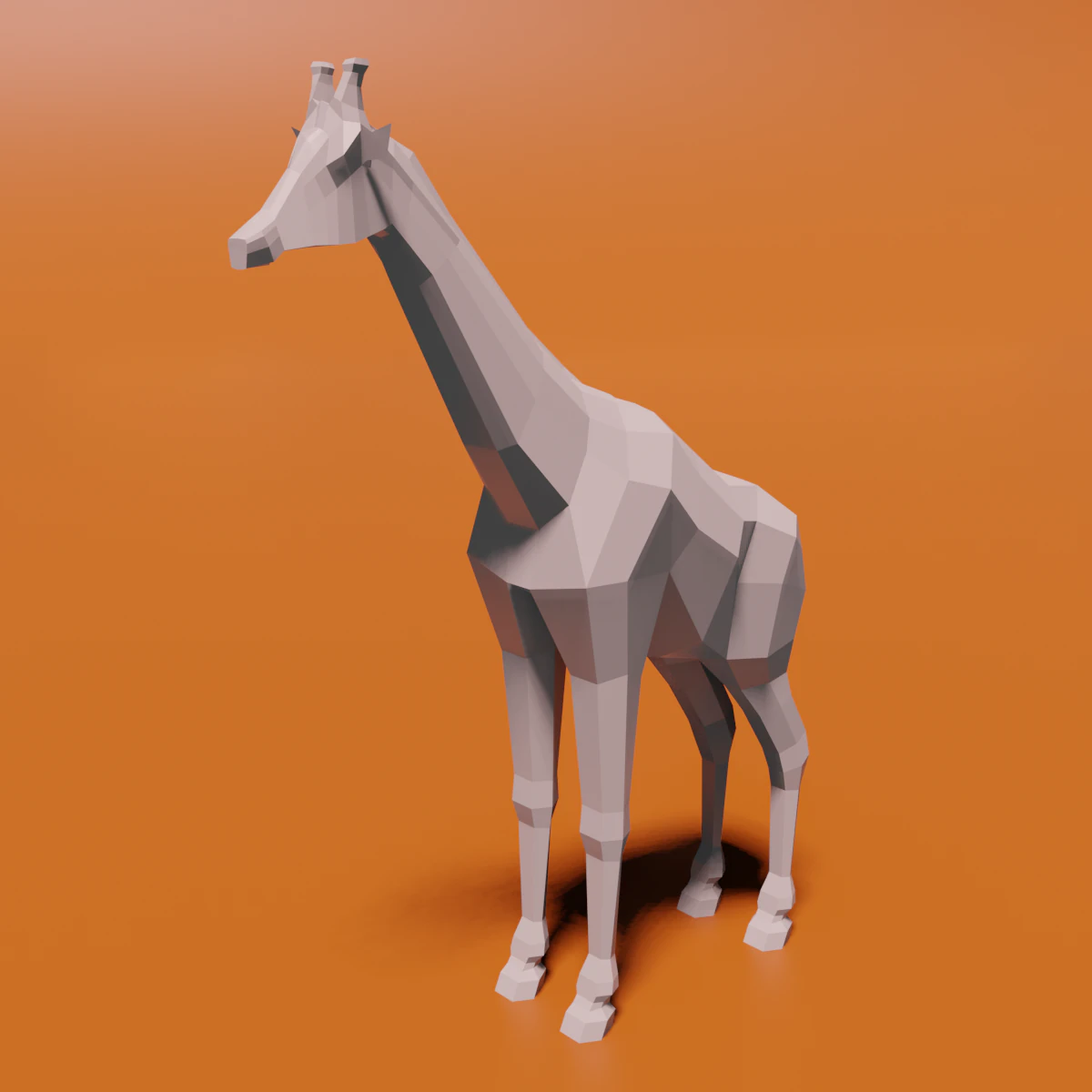 Low poly giraffe 3D Model .c4d .max .obj .3ds .fbx .stl .blend 
