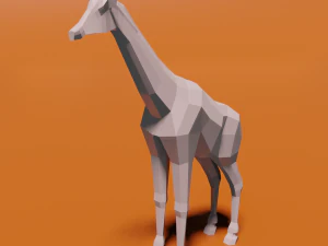 Giraffa bassa poli Modello 3D