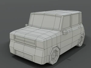 12 low poly cartoon cars 3D Model