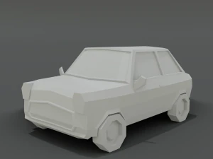12 low poly cartoon cars 3D Model