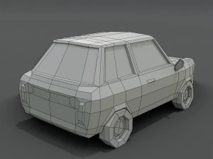 12 low poly cartoon cars 3D Model