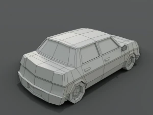 12 low poly cartoon cars 3D Model
