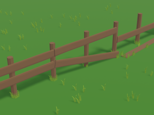 low poly fence 3D Model
