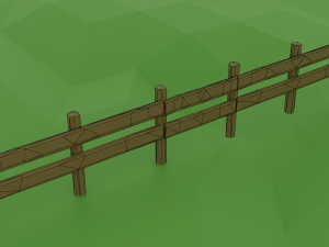 low poly fence 3D Model