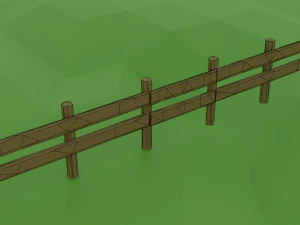 low poly fence 3D Model