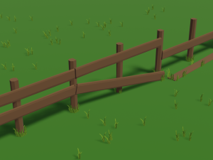 low poly fence 3D Model