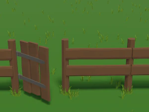 low poly fence 3D Model