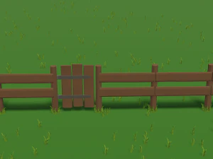 low poly fence 3D Model