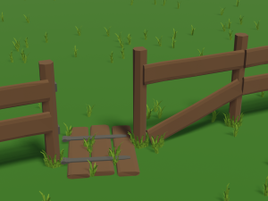 low poly fence 3D Model