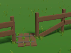 low poly fence 3D Model