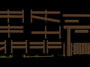 low poly fence 3D Model