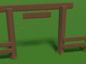 low poly fence 3D Model