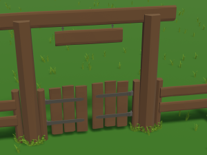 low poly fence 3D Model