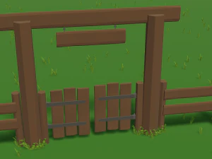 low poly fence 3D Model