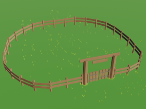 low poly fence 3D Model