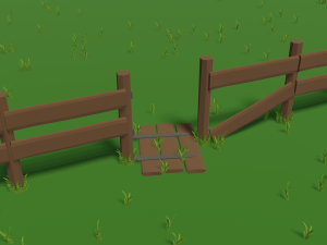 low poly fence 3D Model