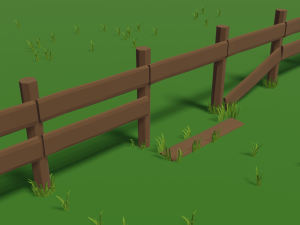 low poly fence 3D Model