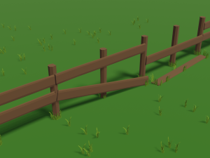 low poly fence 3D Model
