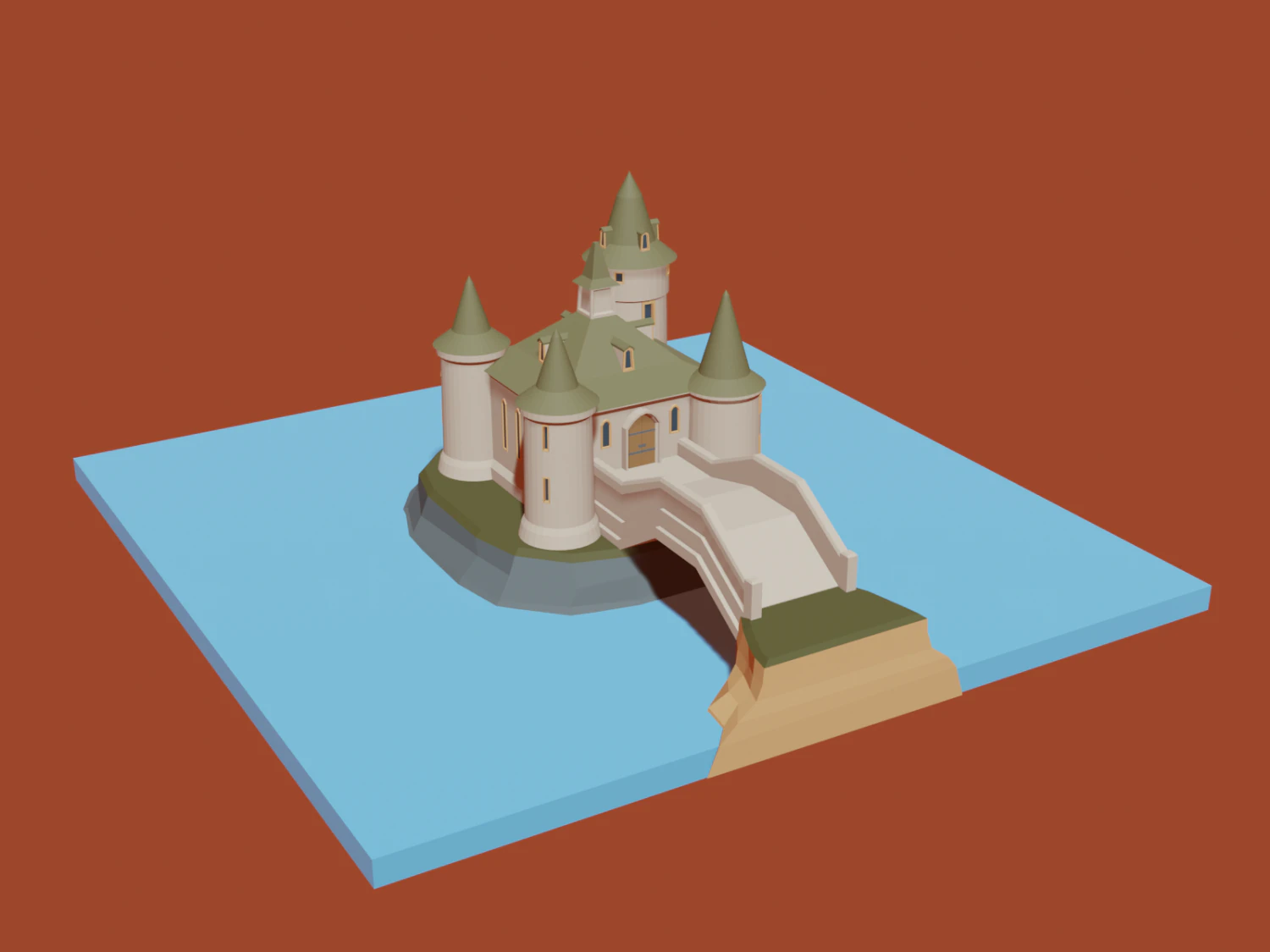 medieval castle 3D Model .c4d .max .obj .3ds .fbx .stl .blend 