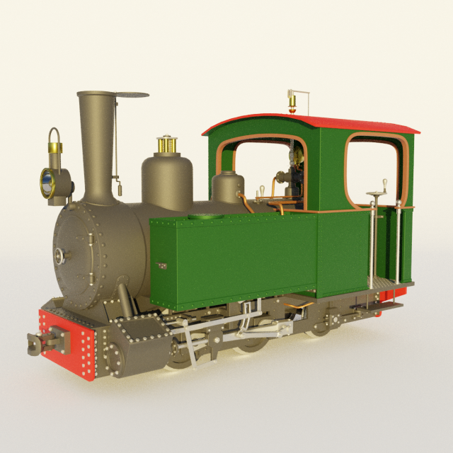 steam locomotive Modelo 3D .c4d .max .obj .3ds .fbx .stl .blend 