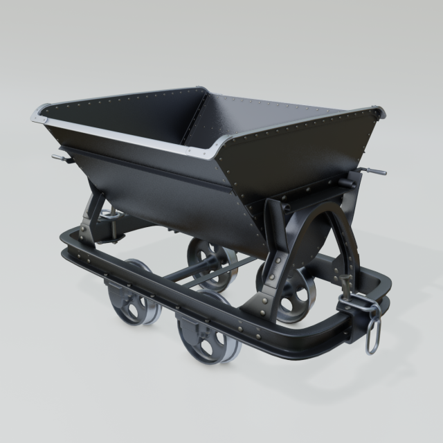 mining cart a 3D Model .c4d .max .obj .3ds .fbx .stl .blend 