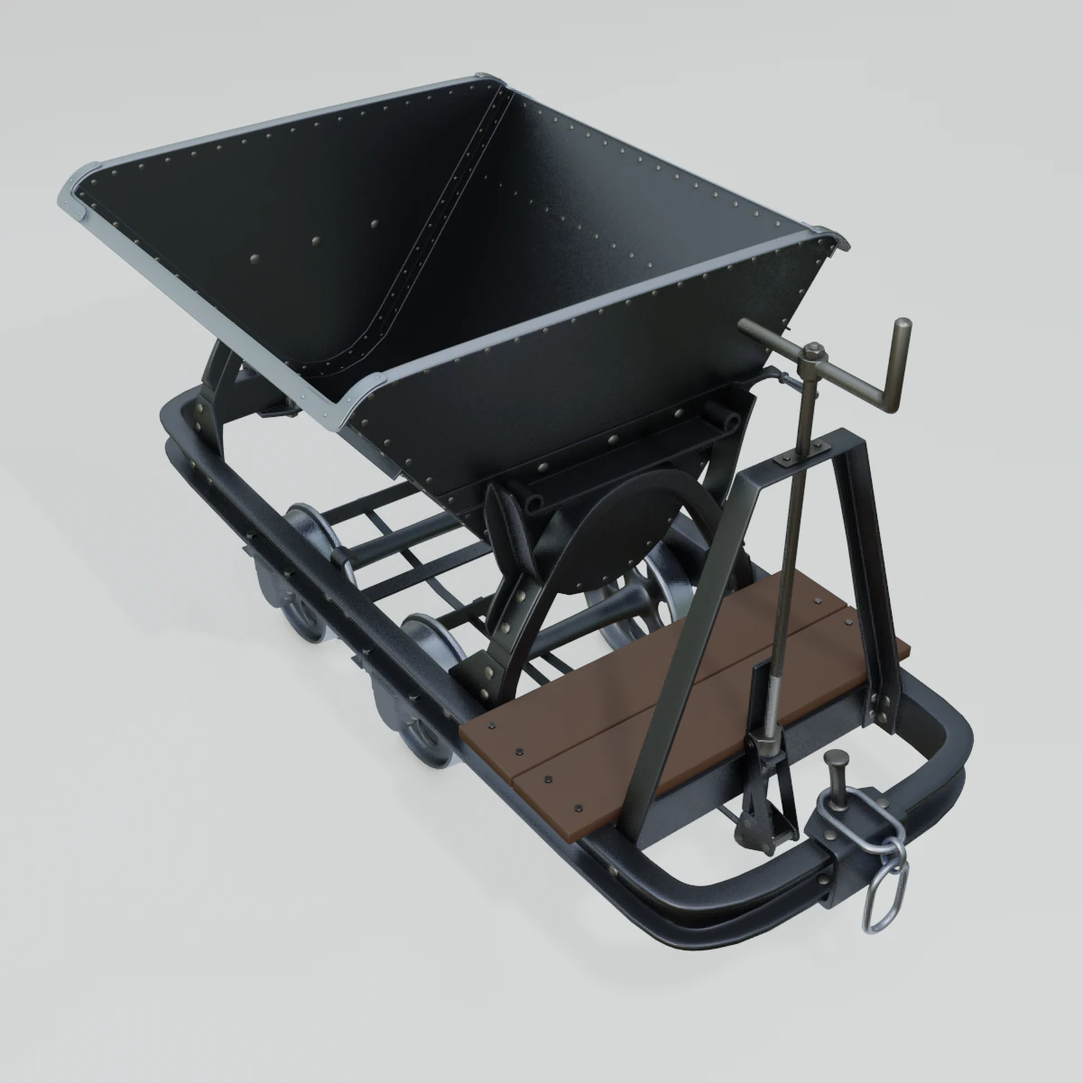 mining cart b 3D Model .c4d .max .obj .3ds .fbx .stl .blend 