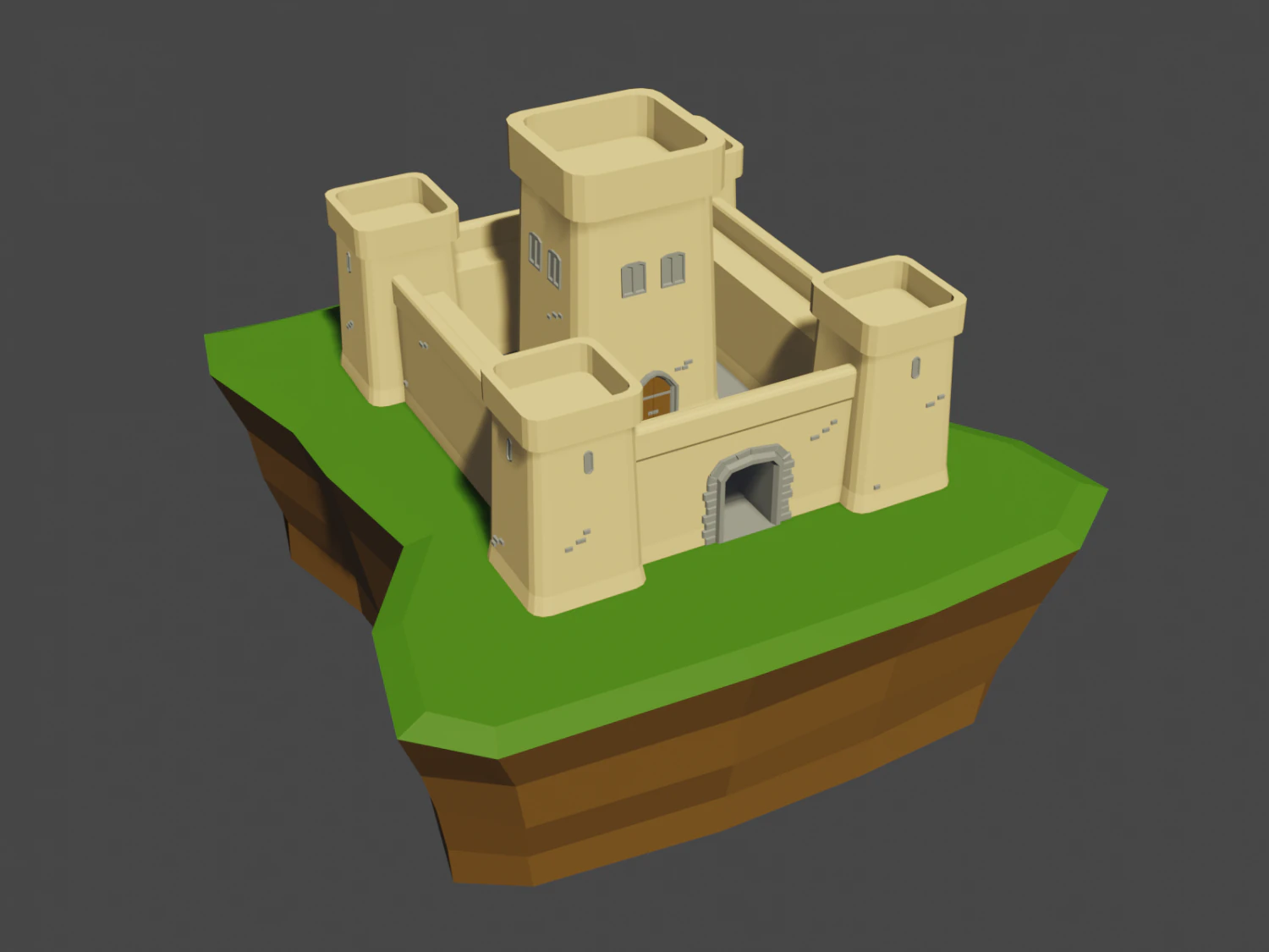 medieval castle 02 3D Model .c4d .max .obj .3ds .fbx .stl .blend 