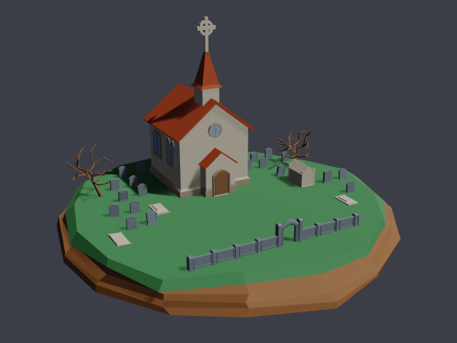 church Model 3D .c4d .max .obj .3ds .fbx .stl .blend