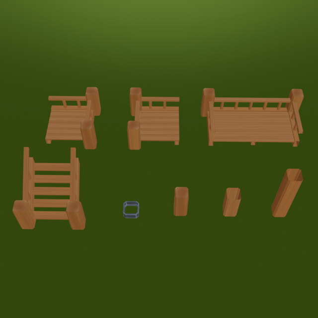 wooden stair 3D Model .c4d .max .obj .3ds .fbx .stl .blend 