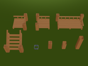 wooden stair Modelo 3D