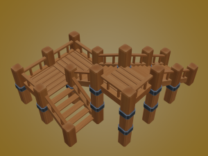 wooden stair 3D Model