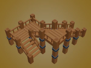 wooden stair 3D Model