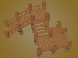 wooden stair 3D Model